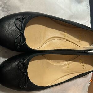 Christian Louboutin - La Massine Spiked Leather Ballet Flats - Black